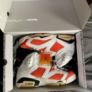Men's Nike Jordan 6  Like Mike 9.5 Orange Leather